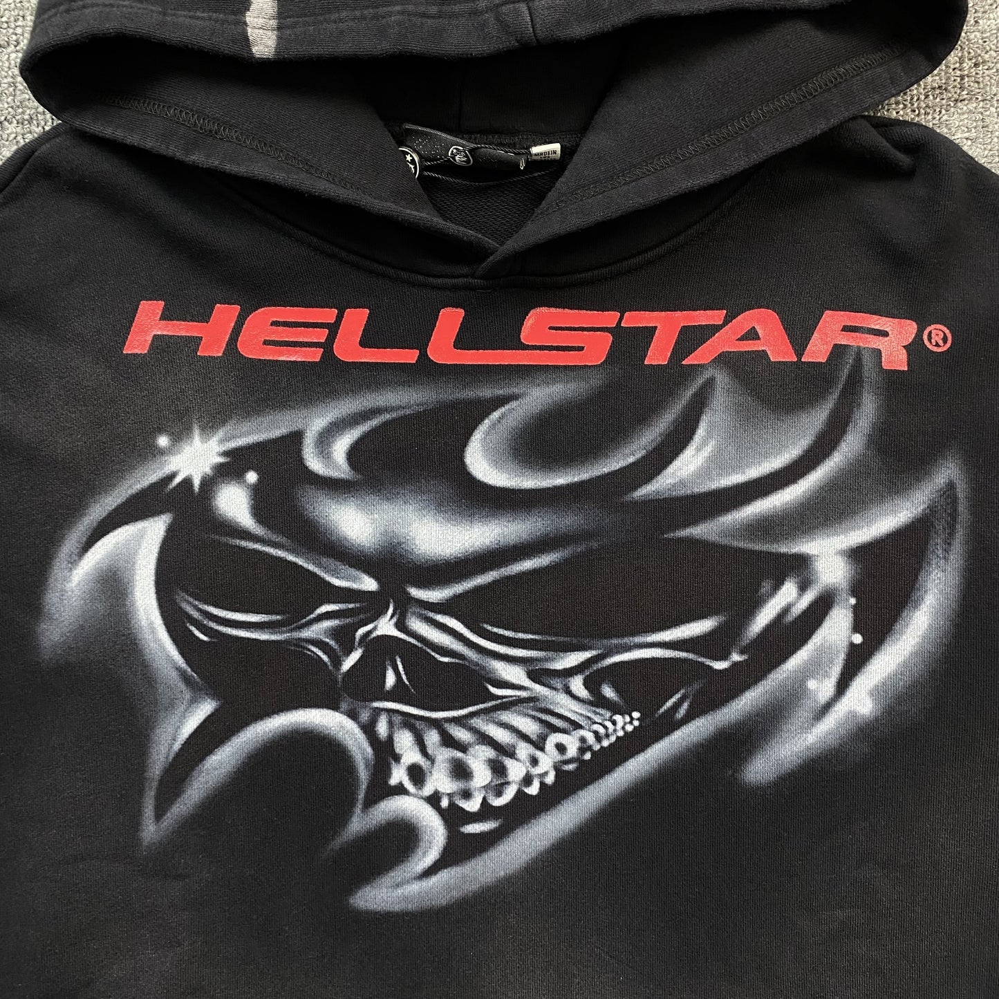 HELLSTAR AIRBRUSHED SKULL HOODIE BLACK