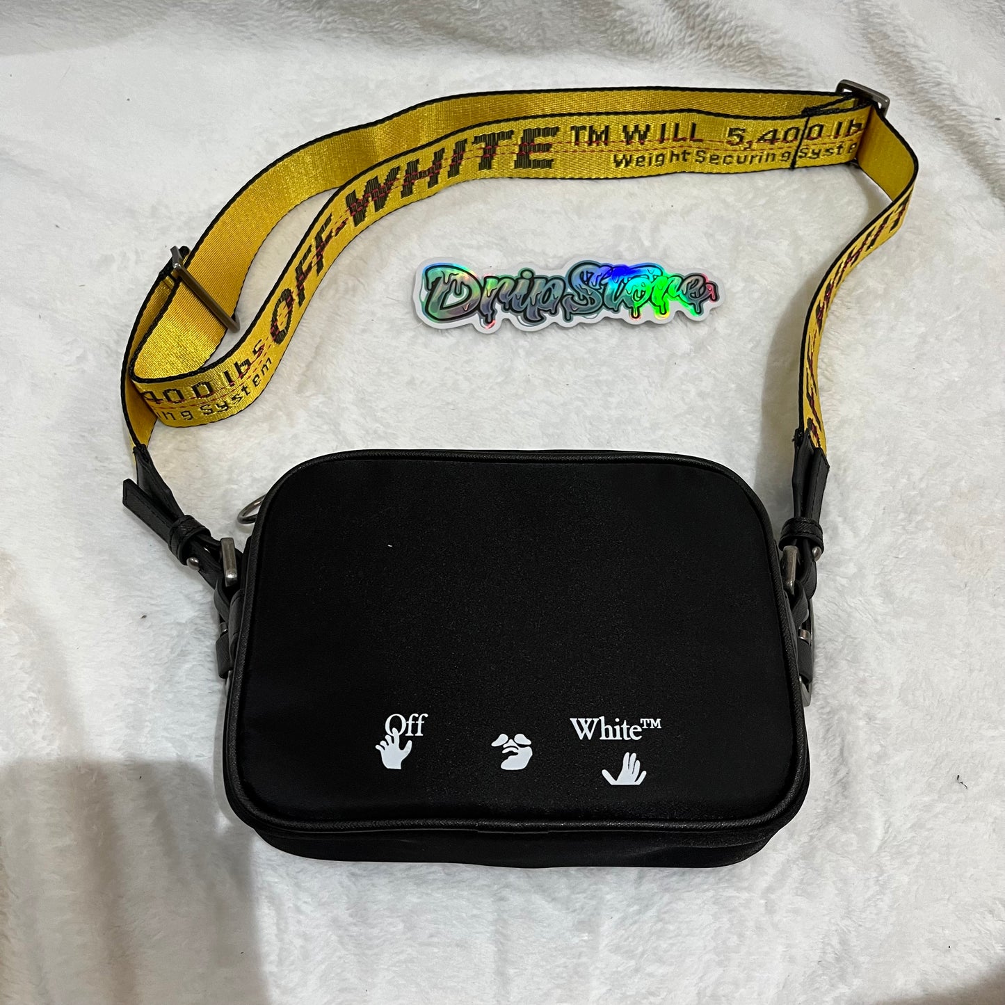 OFF WHITE LOGO CROSSBODY BAG BLACK