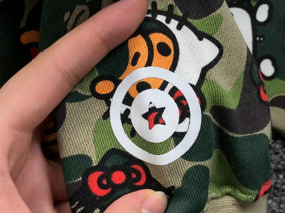 BAPE ABC CAMO HELLO KITTY SHARK FULL ZIP HOODIE GREEN