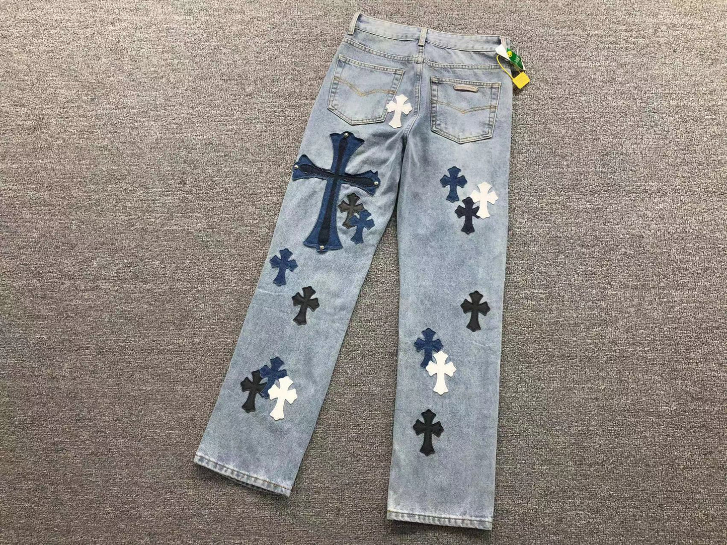 Chrome Hearts Cross Patch Jeans Blue