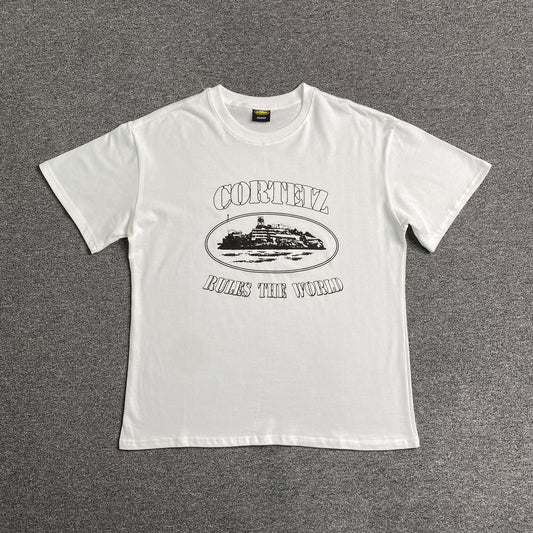 CORTEIZ ALCATRAZ RULES THE WORLD TEE WHITE