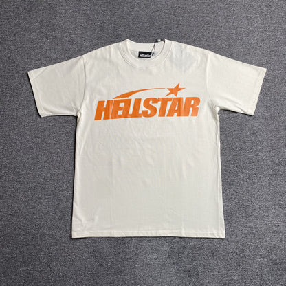 HELLSTAR CLASIC GEL PRINT ORANGE TEE WHITE