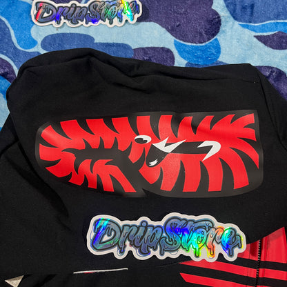 Bape x Adidas Shark Full Zip Hoodie Black