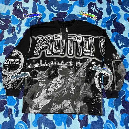 Mixed Emotion Astro Long Sleeve Tee Black