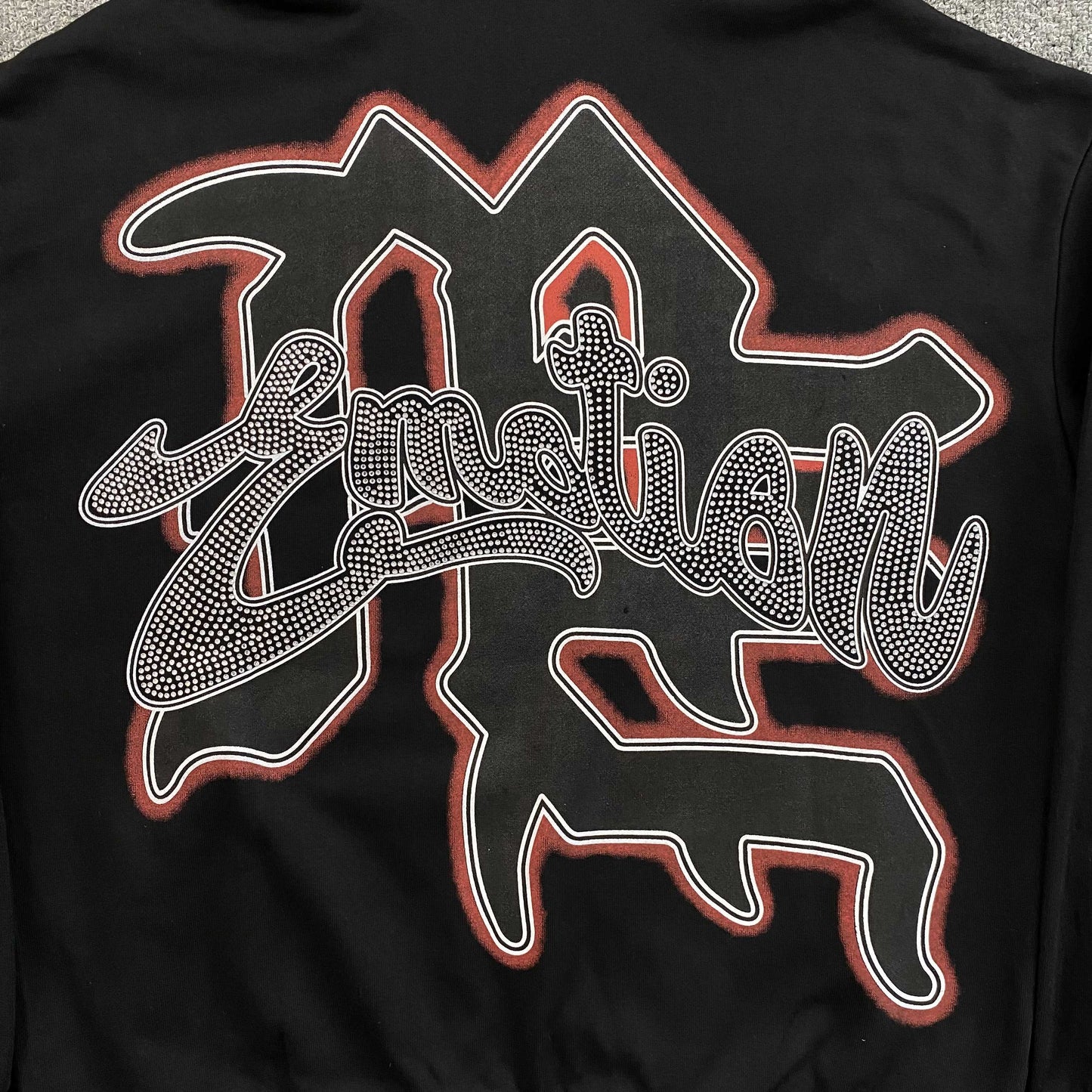 Mixed Emotion Rhinestone Jacket Black