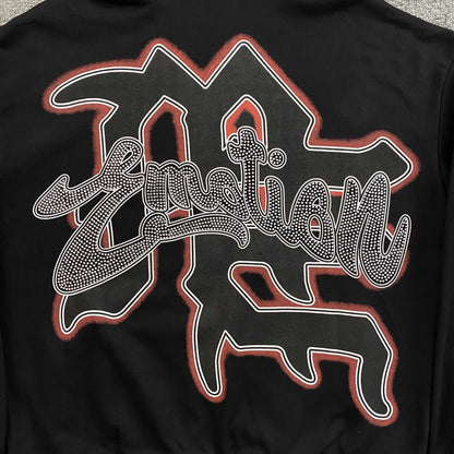 Mixed Emotion Rhinestone Jacket Black