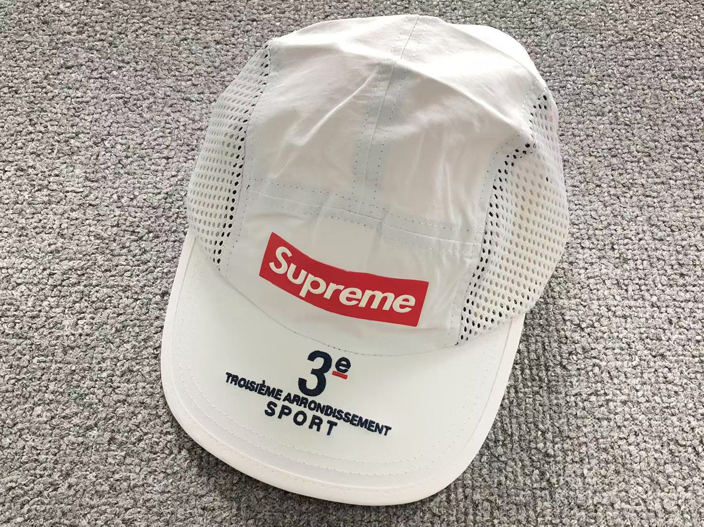 Supreme Mesh Side Panel Camp Cap White