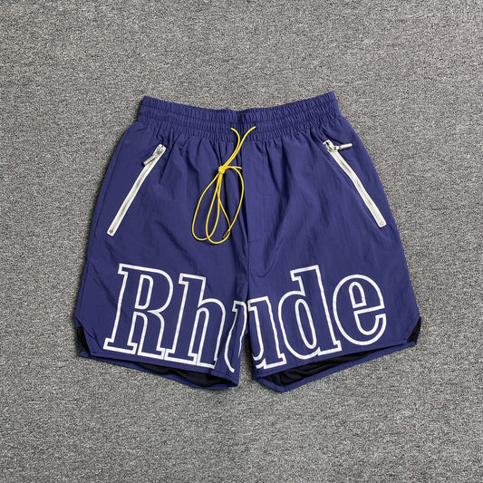 RHUDE RH LOGO SHORTS BLUE NAVY