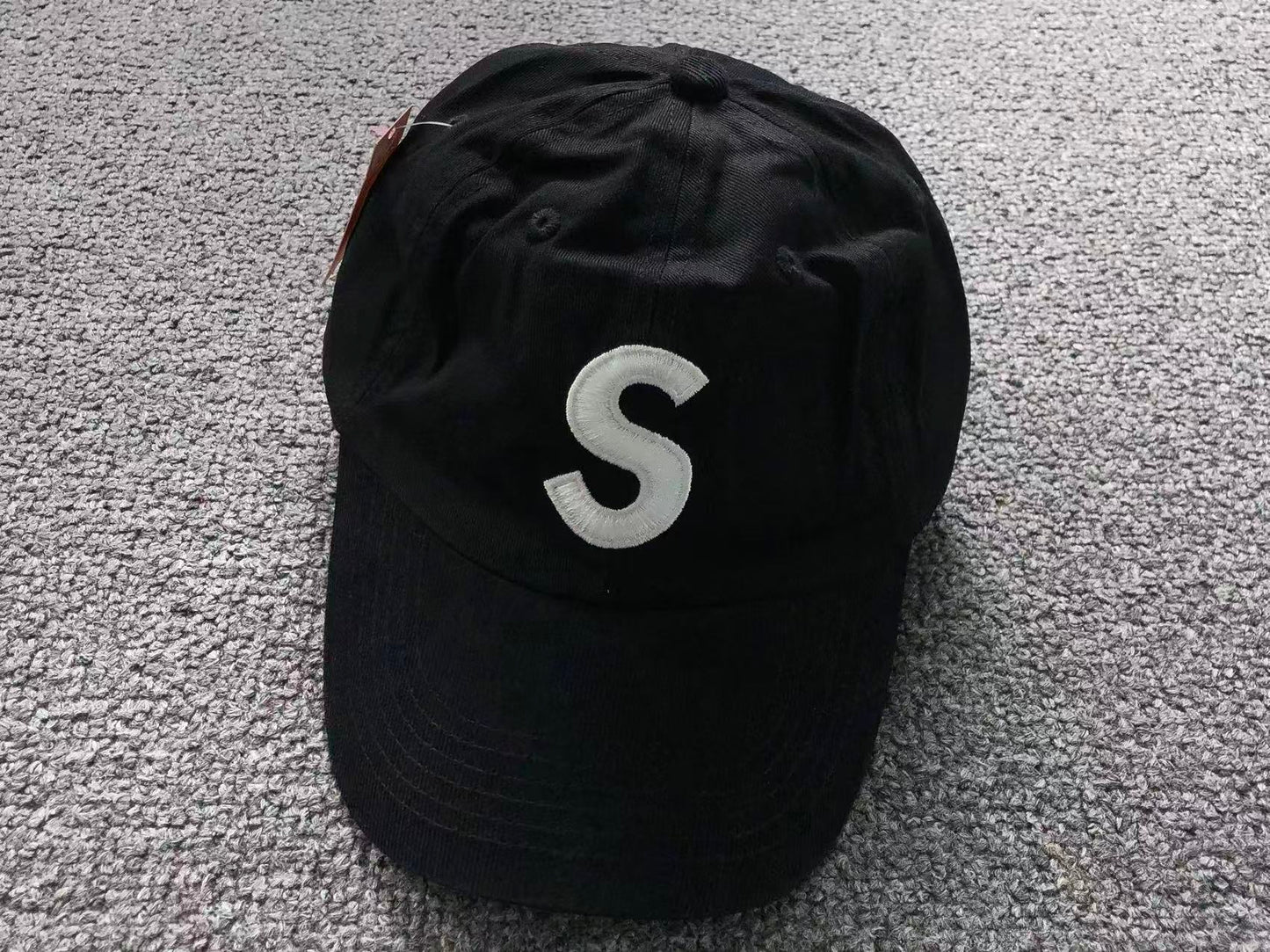 Supreme Pigment Coated S Logo 6-Panel Cap Black