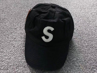 Supreme Pigment Coated S Logo 6-Panel Cap Black