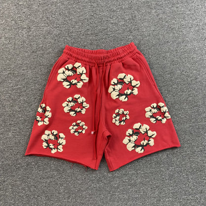 DENIM TEARS X CPFM CACTUS TEARS WREATH SHORTS RED