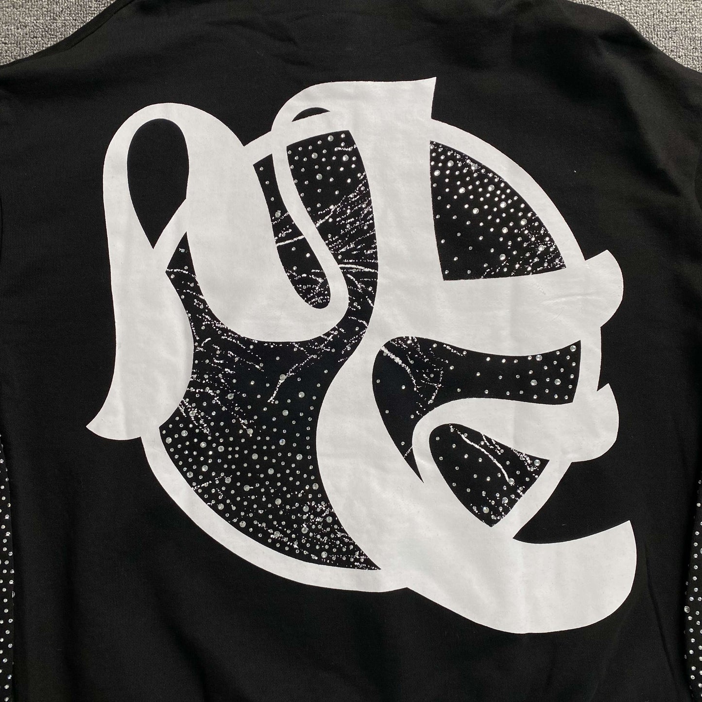 Mixed Emotion Fallen Angels Rhinestone Hoodie Black