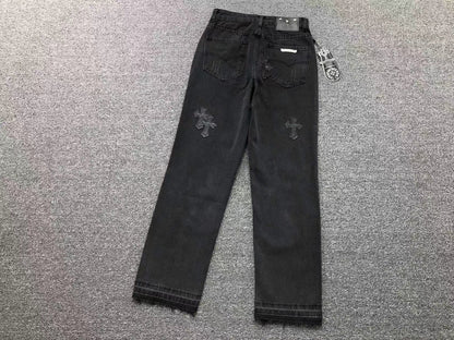 Chrome Hearts Cross Patch Jeans Black