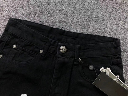 Chrome Hearts Cross Patch Jeans Black