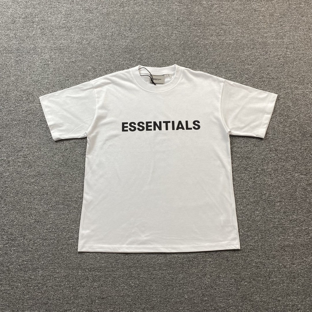 FEAR OF GOD ESSENTIALS BOXY T-SHIRT APPLIQUE LOGO WHITE