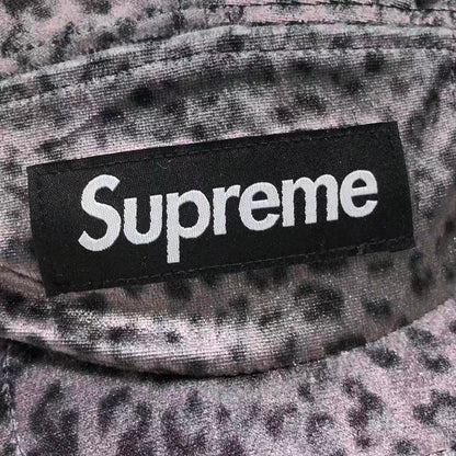 Supreme Leopard Velvet Camp Cap Black
