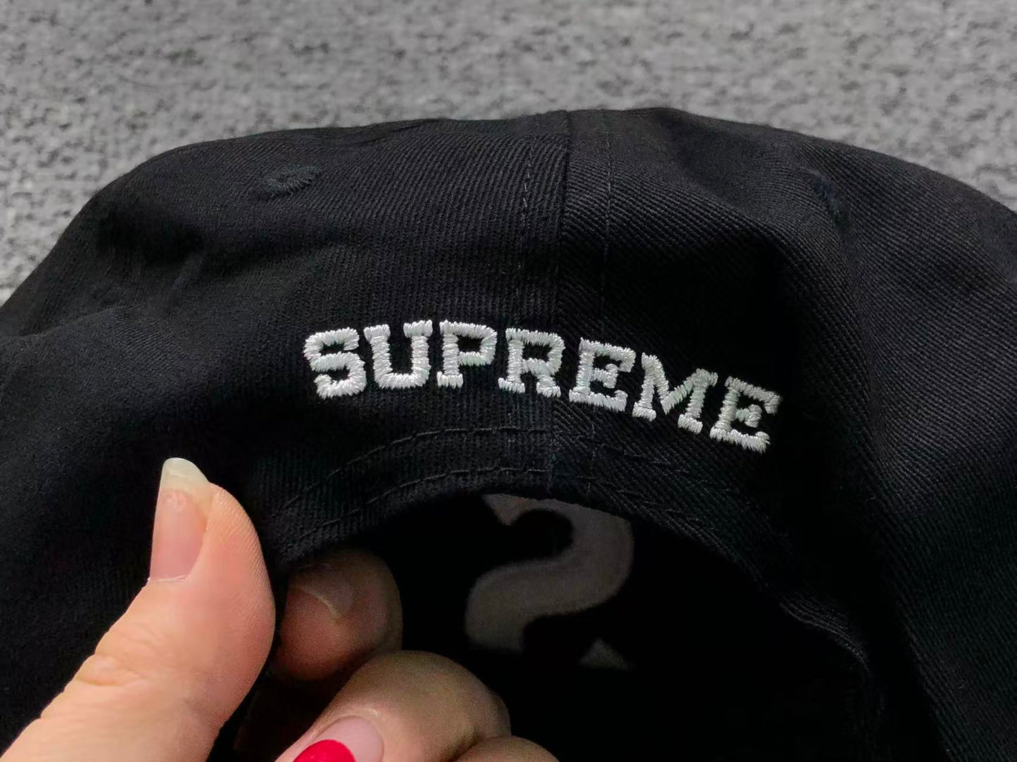 Supreme Pigment Coated S Logo 6-Panel Cap Black
