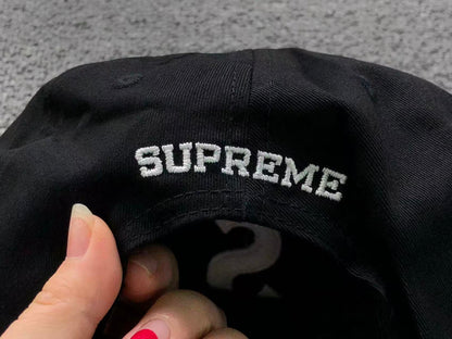 Supreme Pigment Coated S Logo 6-Panel Cap Black