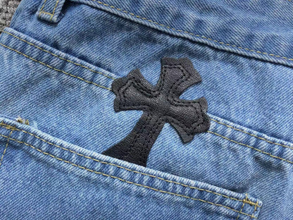 Chrome Hearts Cross Patch Jeans Blue