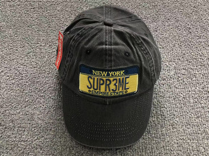 Supreme License Plate 6-Panel Black
