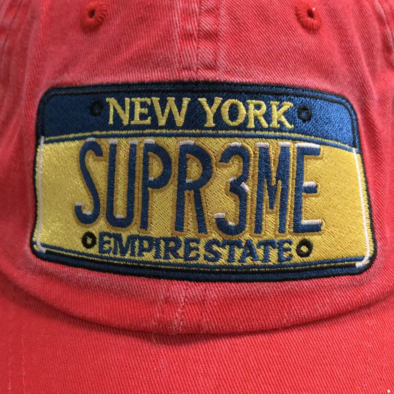 Supreme License Plate 6-Panel Red