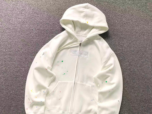Supreme MM6 Maison Margiela Box Logo Zip Up Jacket Grey