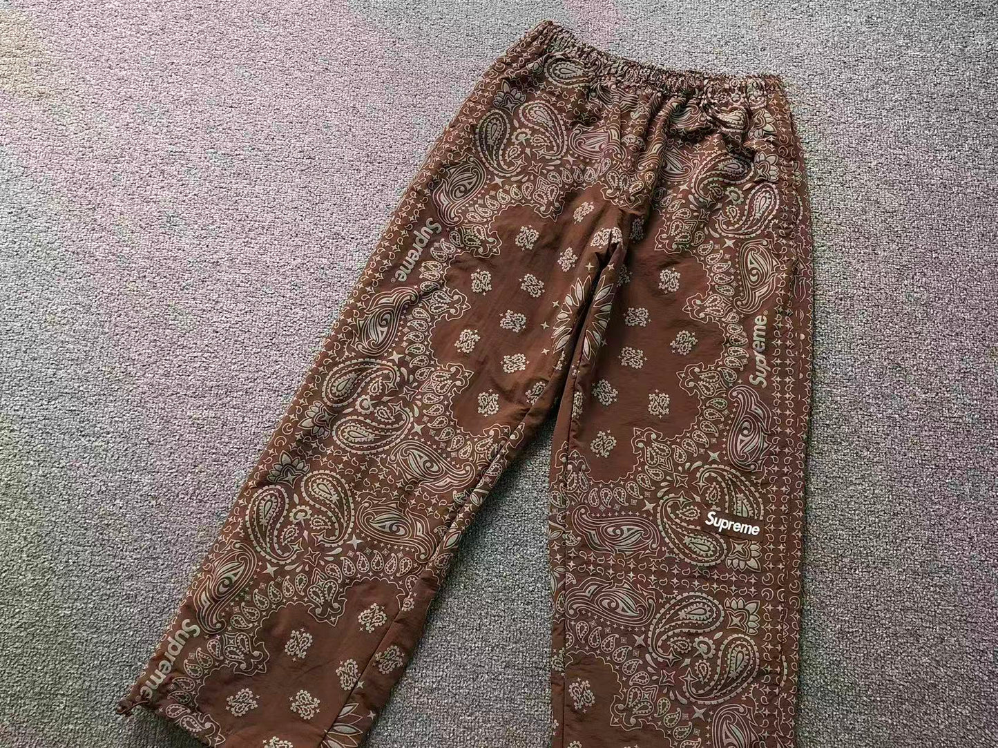 Supreme Reflective Bandana Track Pants Brown