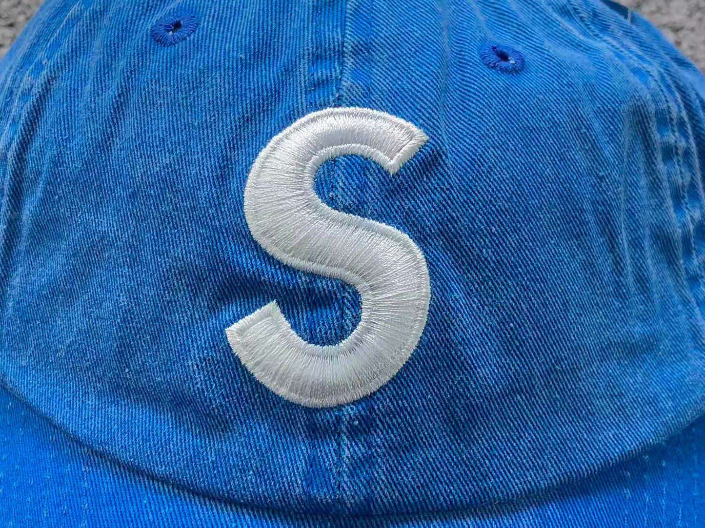 Supreme Pigment Coated S Logo 6-Panel Cap Blue