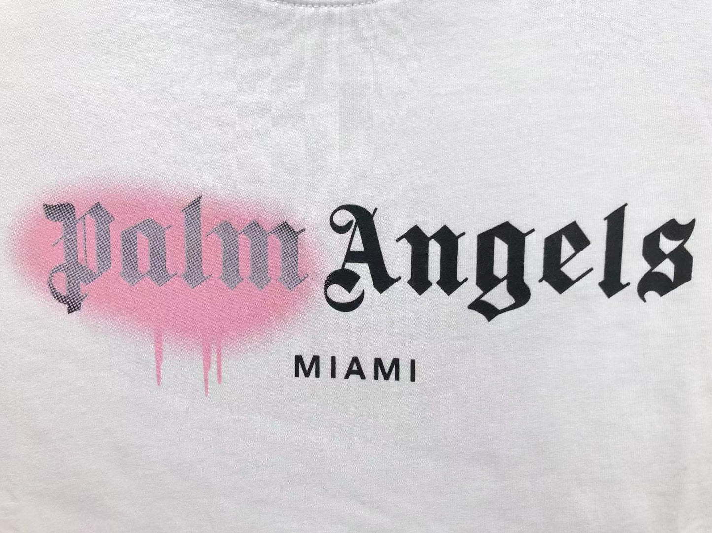 PALM ANGELS MIAMI SPRAYED TEE WHITE