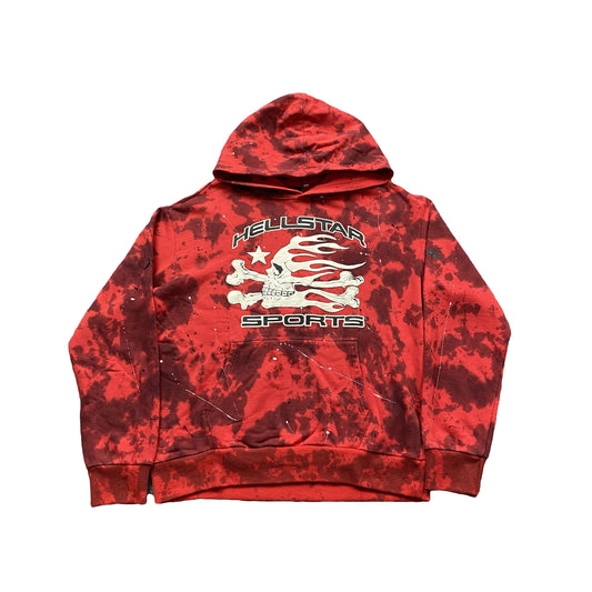 HELLSTAR SPORTS TYE-DYE SKULL HOODIE RED