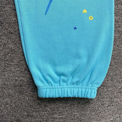 Sp5der Heavy Web Sweatpants Cyan