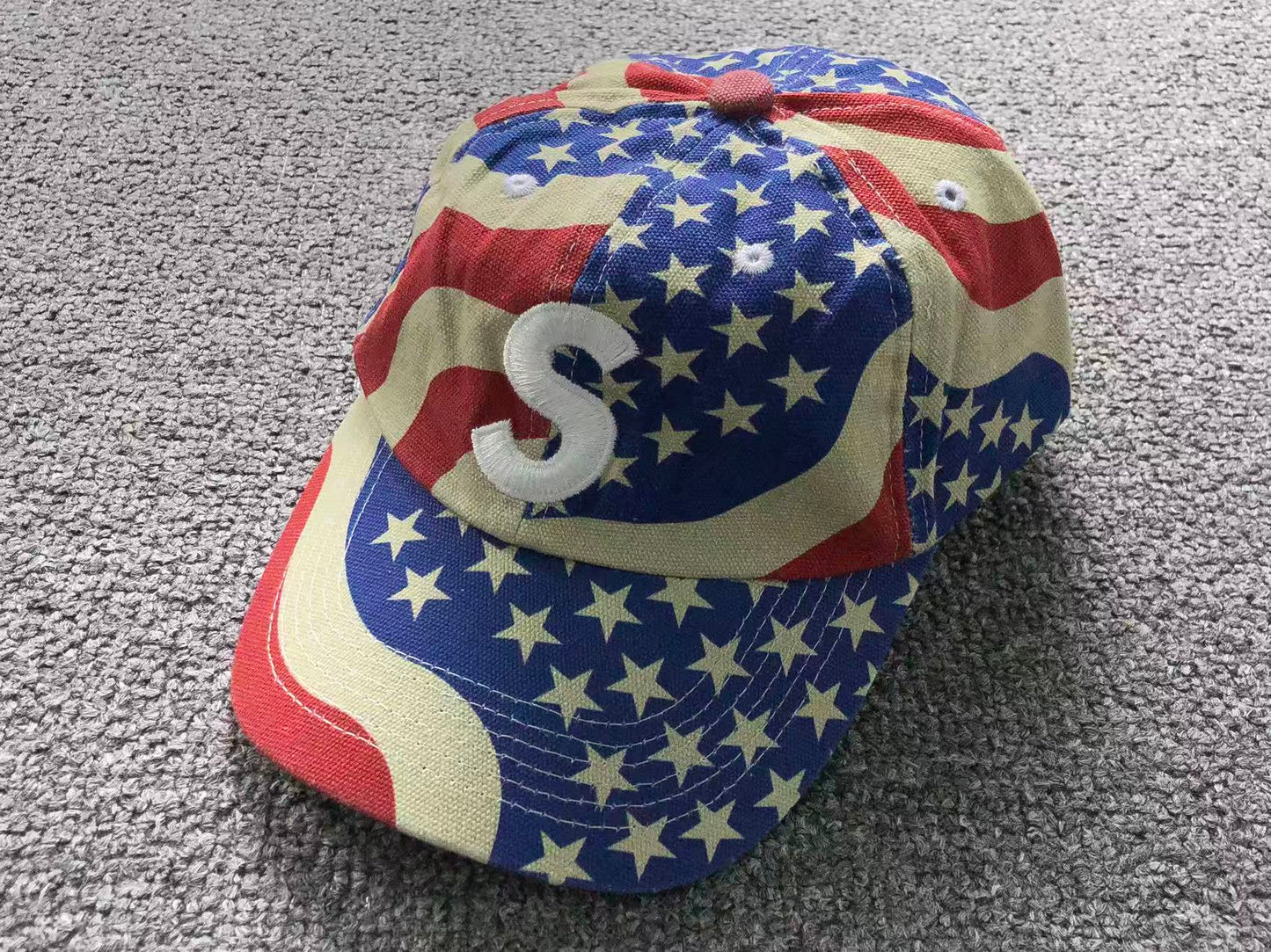 Supreme Pigment Coated S Logo 6-Panel Cap Flag