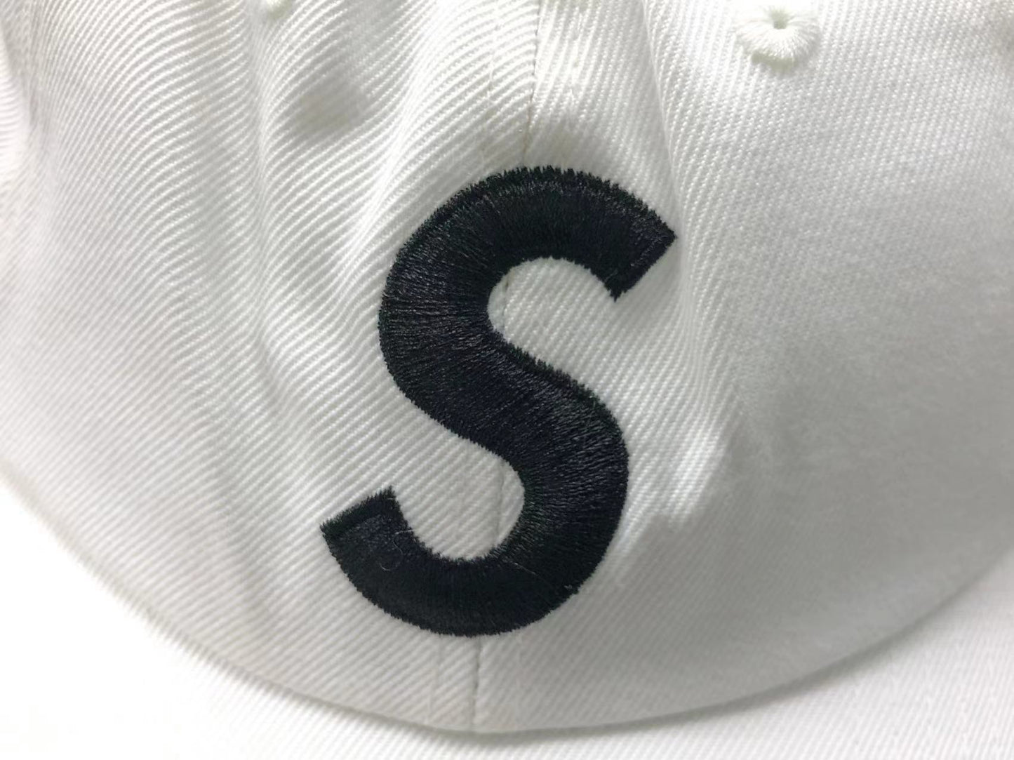 Supreme World Famous S Logo 6-Panel Hat White