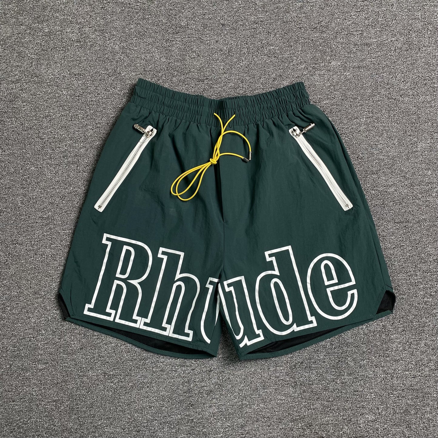 RHUDE RH LOGO SHORTS GREEN