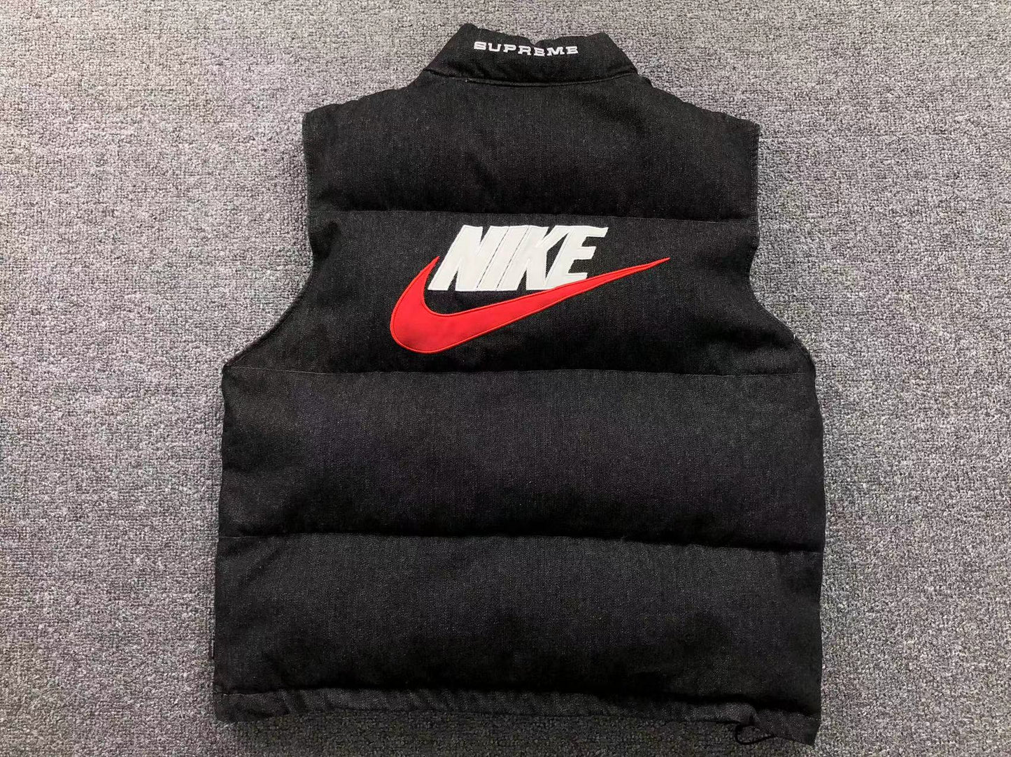 Supreme Nike Denim Puffer Vest Black