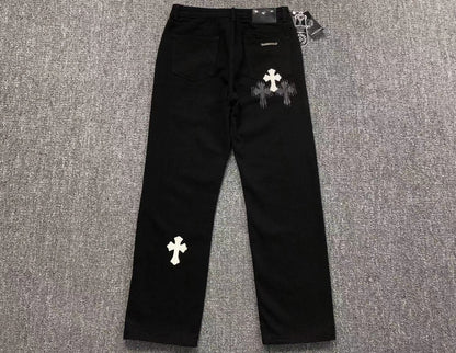 Chrome Hearts Cross Patch Jeans Black