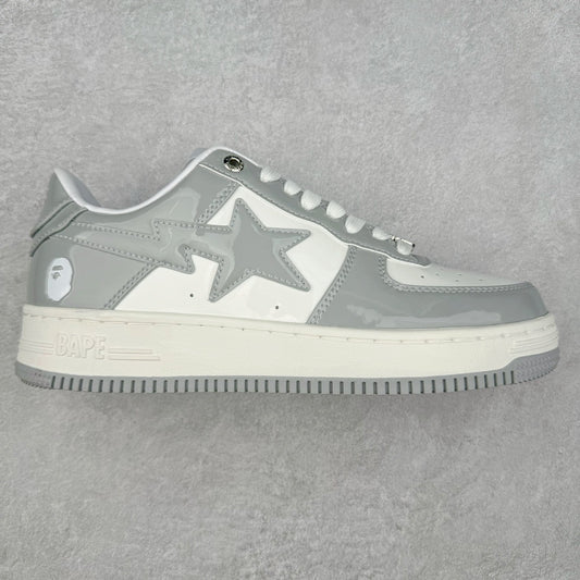 A Bathing Ape Bape Sta Patent Leather White Grey
