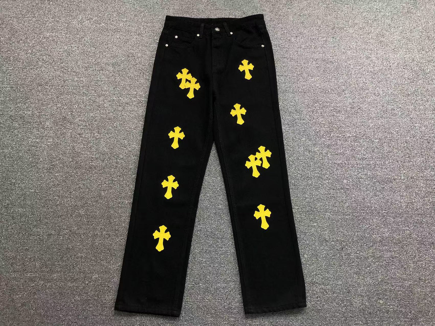 Chrome Hearts Cross Patch Jeans Black