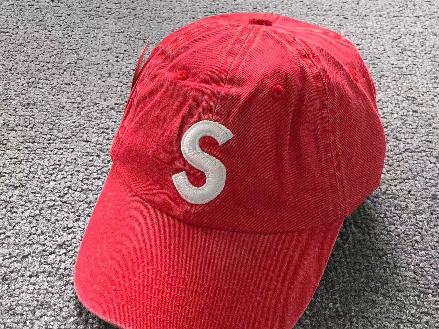 Supreme Pigment Coated S Logo 6-Panel Cap Red