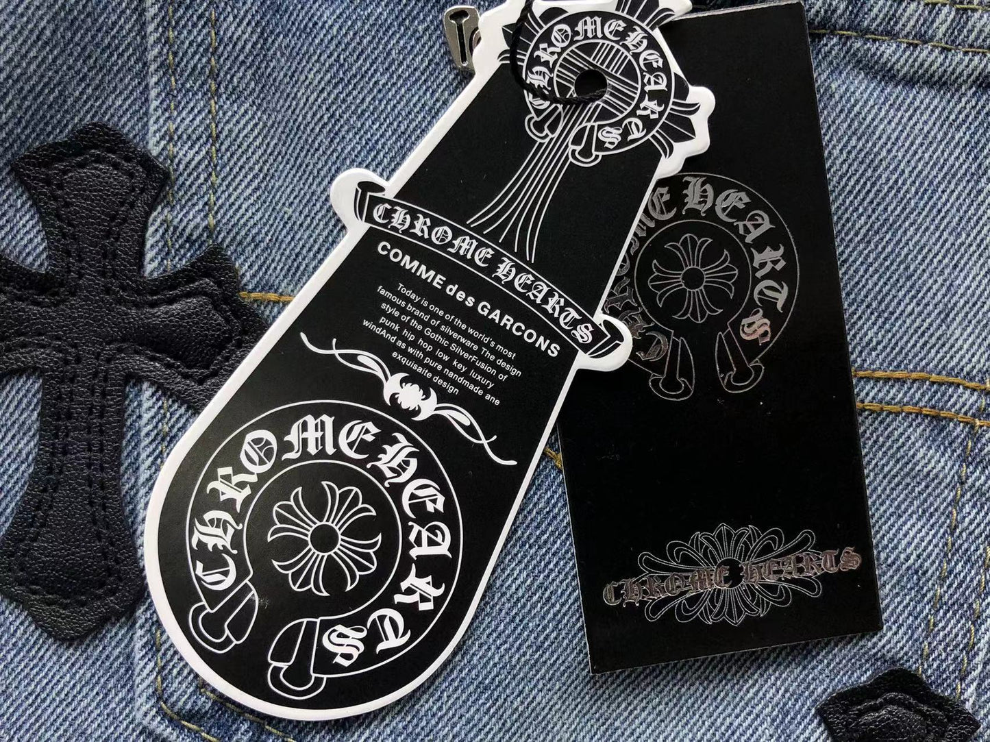 Chrome Hearts Cross Patch Jeans Blue