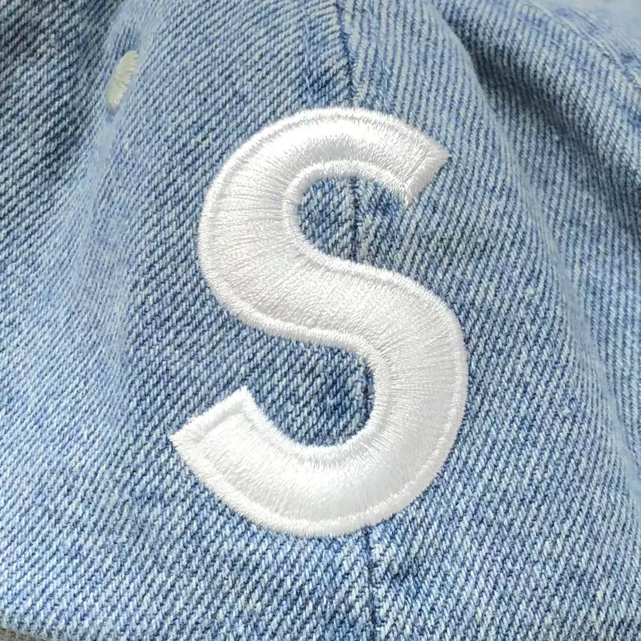 Supreme 2-Tone S Logo 6-Panel Cap Washed Denim