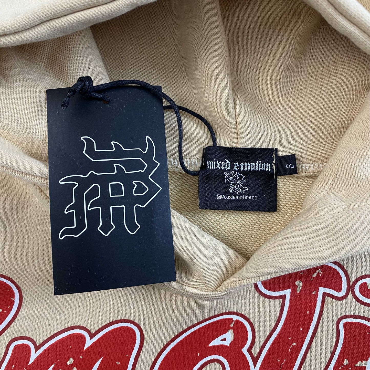 Mixed Emotion Blinded Hoodie Cream