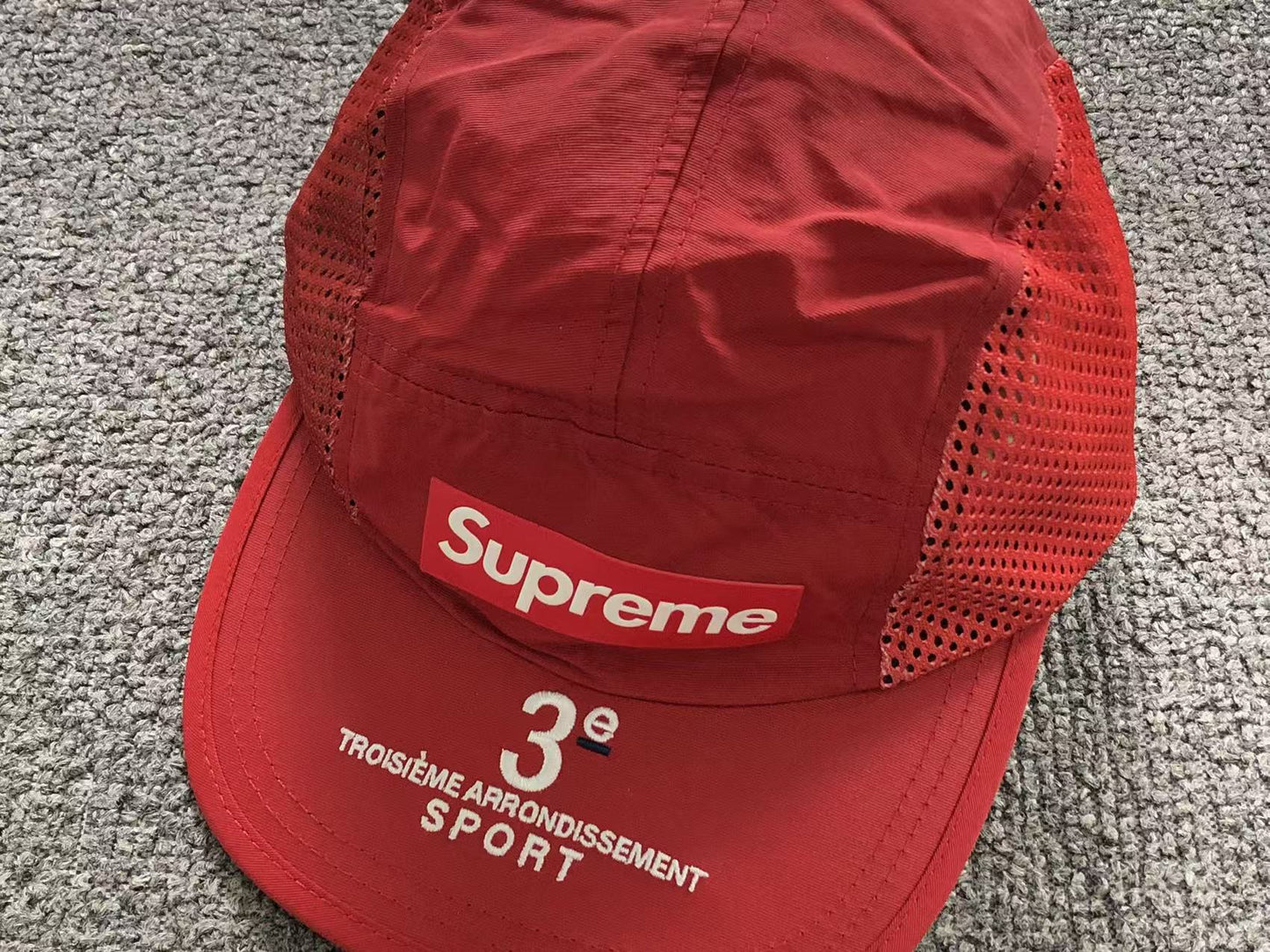 Supreme Mesh Side Panel Camp Cap Red
