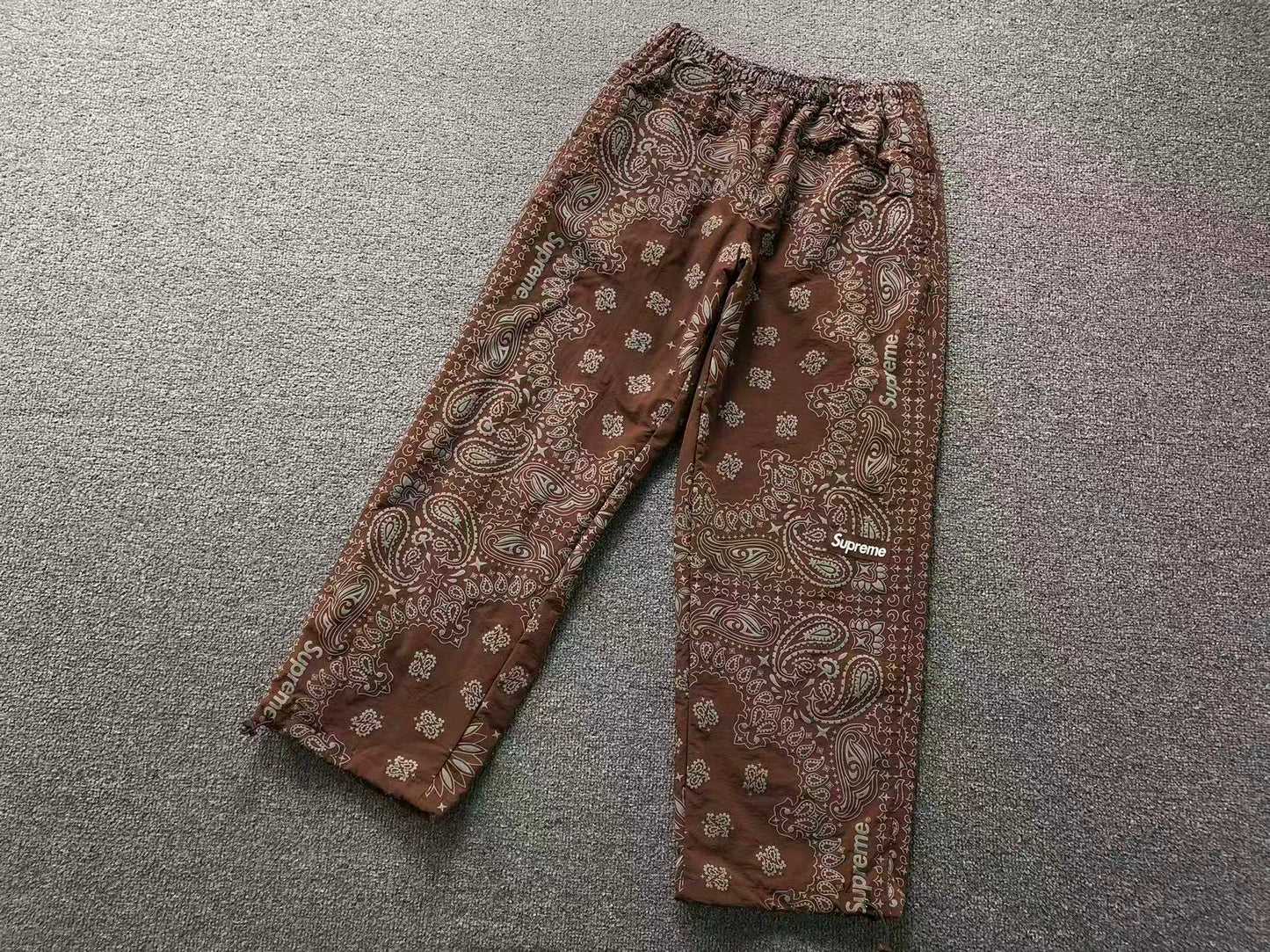Supreme Reflective Bandana Track Pants Brown