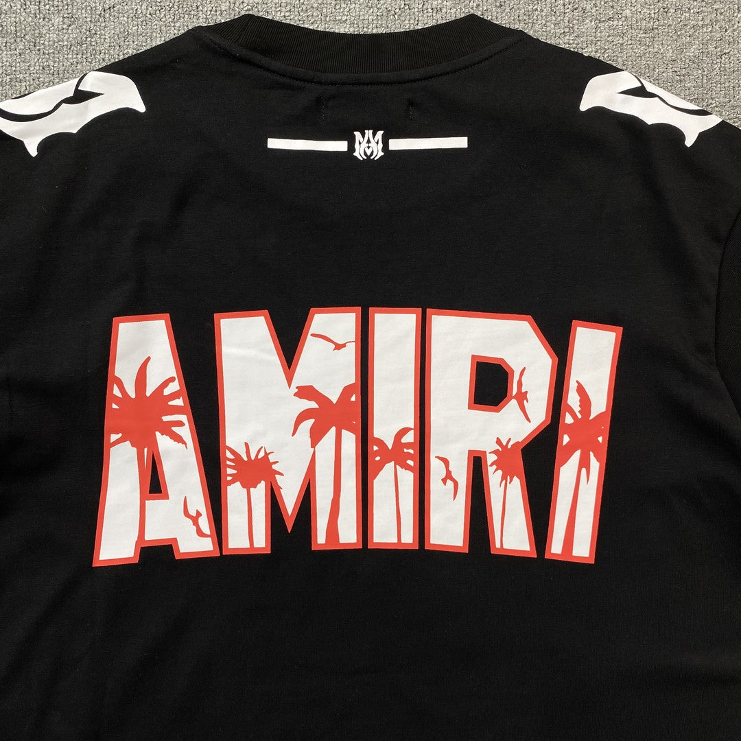 AMIRI 22 FOOTBALL JERSEY TEE BLACK