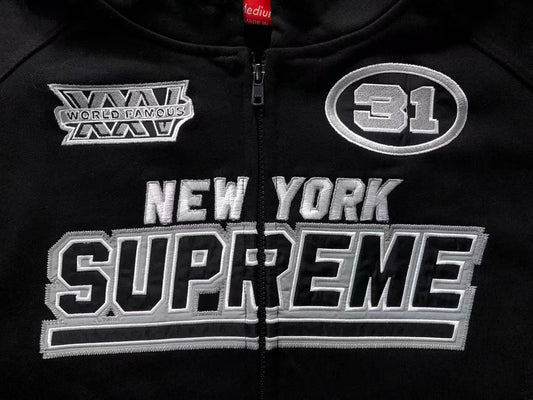 Supreme Football Zip Up Jacket Black