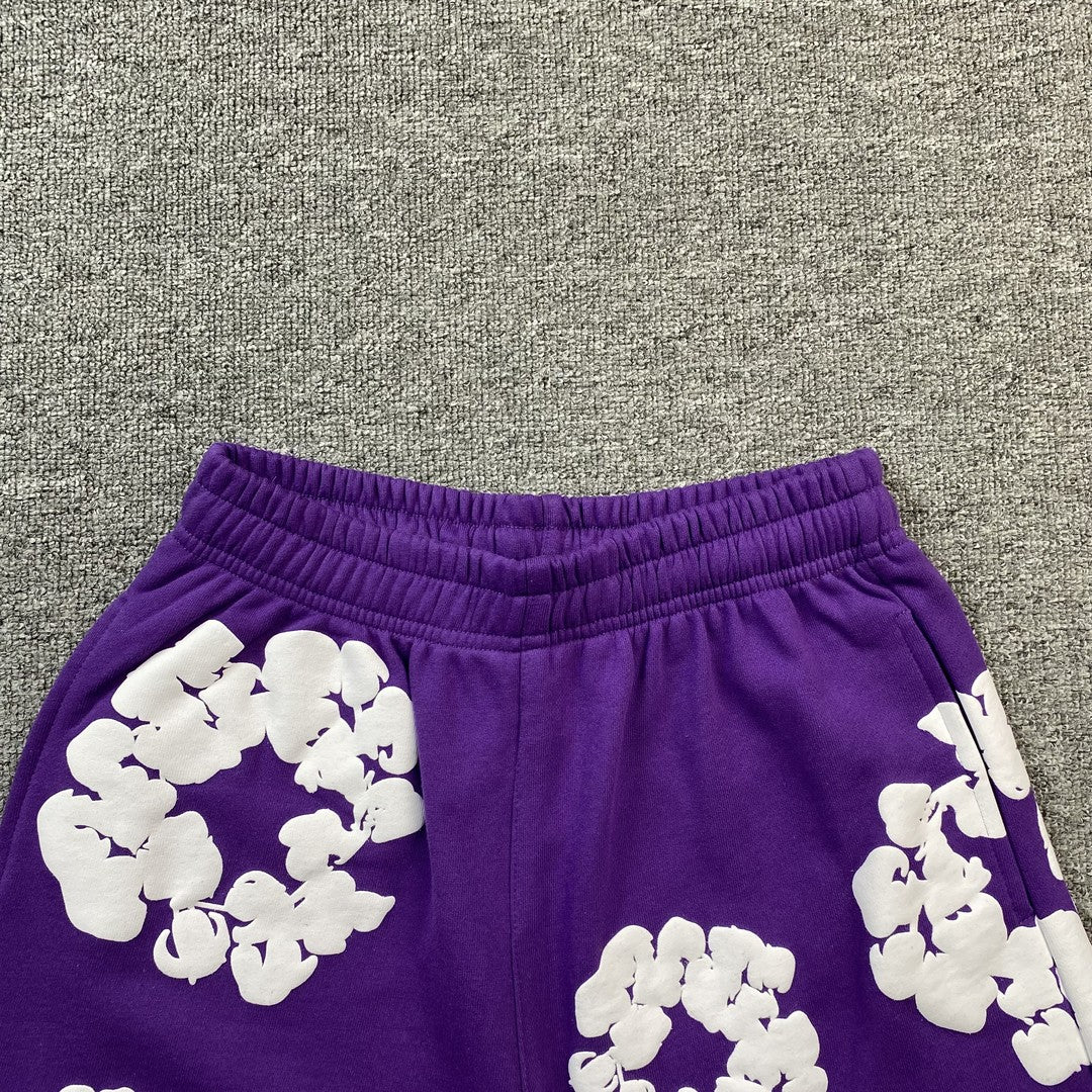 DENIM TEARS THE COTTON WREATH SHORTS PURPLE