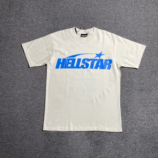 HELLSTAR CLASIC GEL PRINT BLUE TEE WHITE