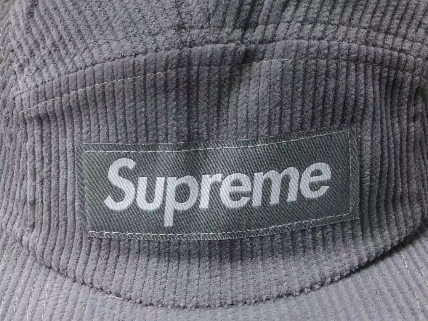 Supreme Corduroy Camp Cap Grey