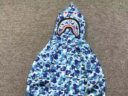 BAPE ABC CAMO SHARK FULL ZIP HOODIE BLUE